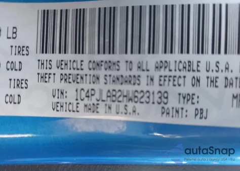 2017 Jeep Cherokee Altitude Fwd из США, поврежденный, VIN 1C4PJLAB2HW623139